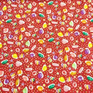 Cotton Fabric Red Candy Sprinkle Novelty Print Hancock 1yd x 44” Bright Colorful